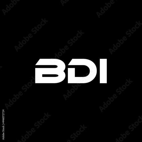 BDI letter logo design with black background in illustrator, vector logo modern alphabet font overlap style. calligraphy designs for logo, Poster, Invitation, etc. photo