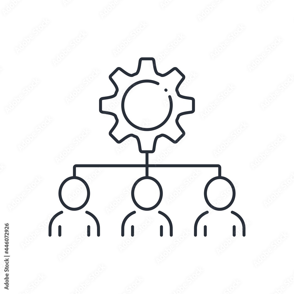 Group public social configure network. People links.Vector linear icon isolated on white background. Group public social configure network. People links.Vector linear icon isolated on white background.