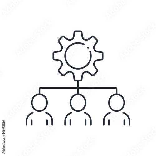 Group public social configure network. People links.Vector linear icon isolated on white background.