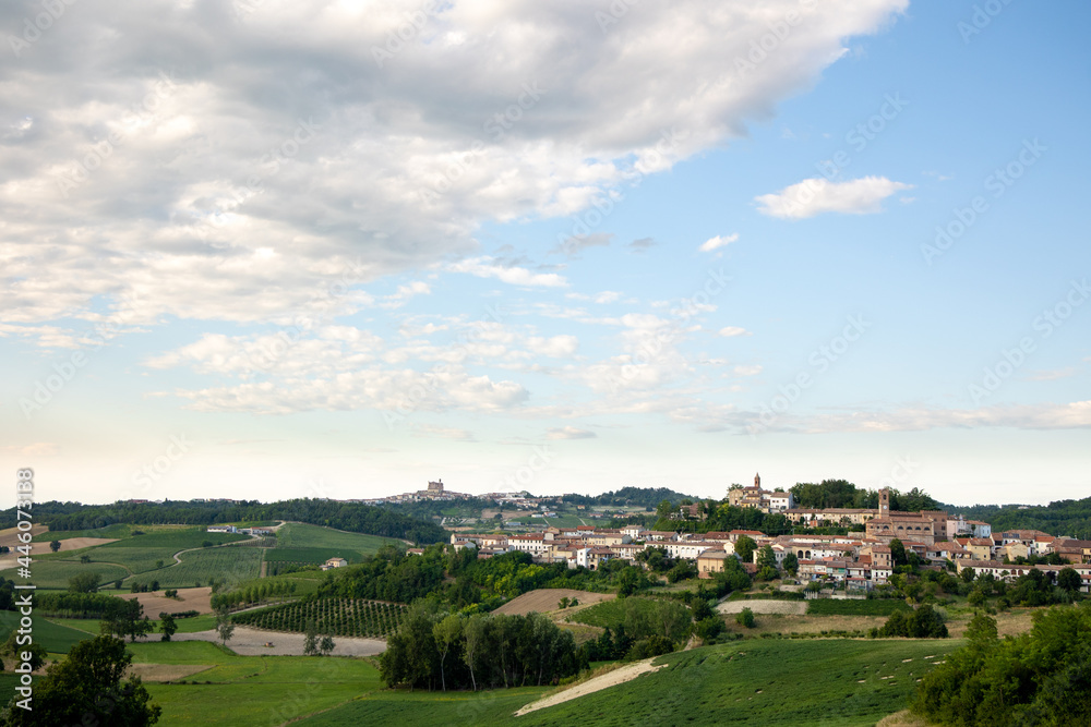 Fototapeta premium panoramic view over Monferrato hills