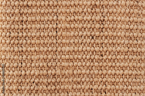 Vintage background of canvas, jute, sackcloth or burlap. Close-up of visible texture