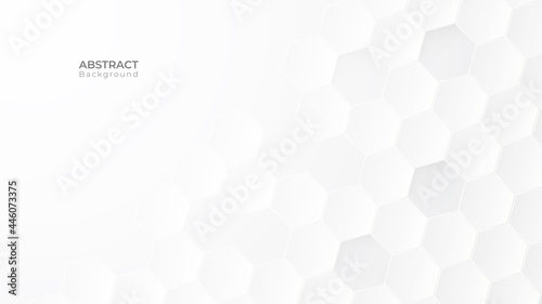 Abstract modern hexagon background. White and grey honey pattern geometric texture. Vector art illustration 
