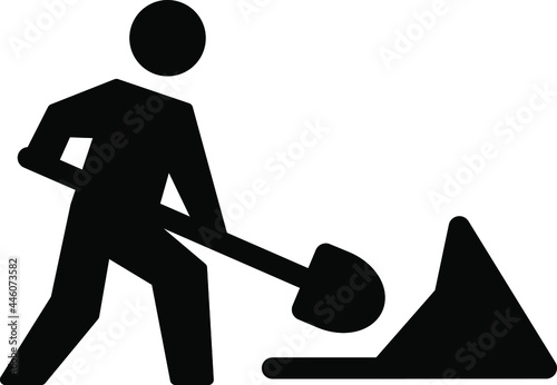  man digging a hole icon,  Key activities icon , vector illustration