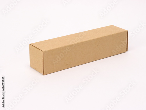 Square cardboard box on a white background.
