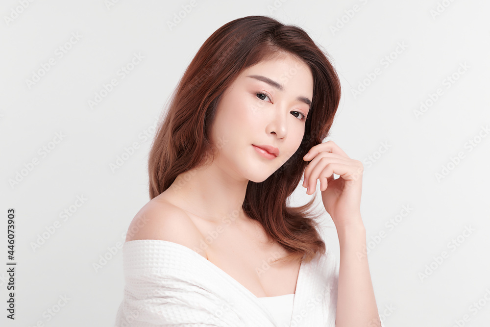 Beautiful young asian woman with clean fresh skin on white background, Face care, Facial treatment, Cosmetology, beauty and spa, Asian women portrait. Beautiful young asian woman with clean fresh skin on white background, Face care, Facial treatment, Cosmetology, beauty and spa, Asian women portrait.