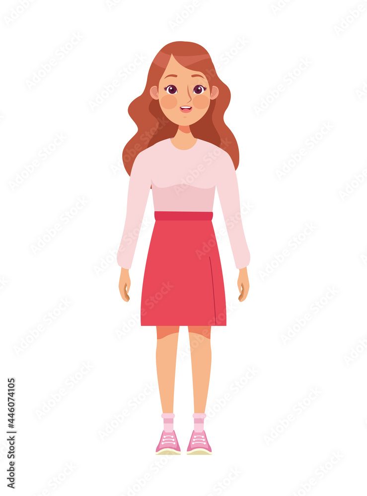 young redhead woman character young redhead woman character