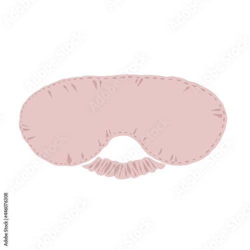 Silk sleep mask, soft eye mask for falling asleep and relaxation, mulberry blindfold strap for night sleep and nap, isolated vector illustration, flat cartoon clipart