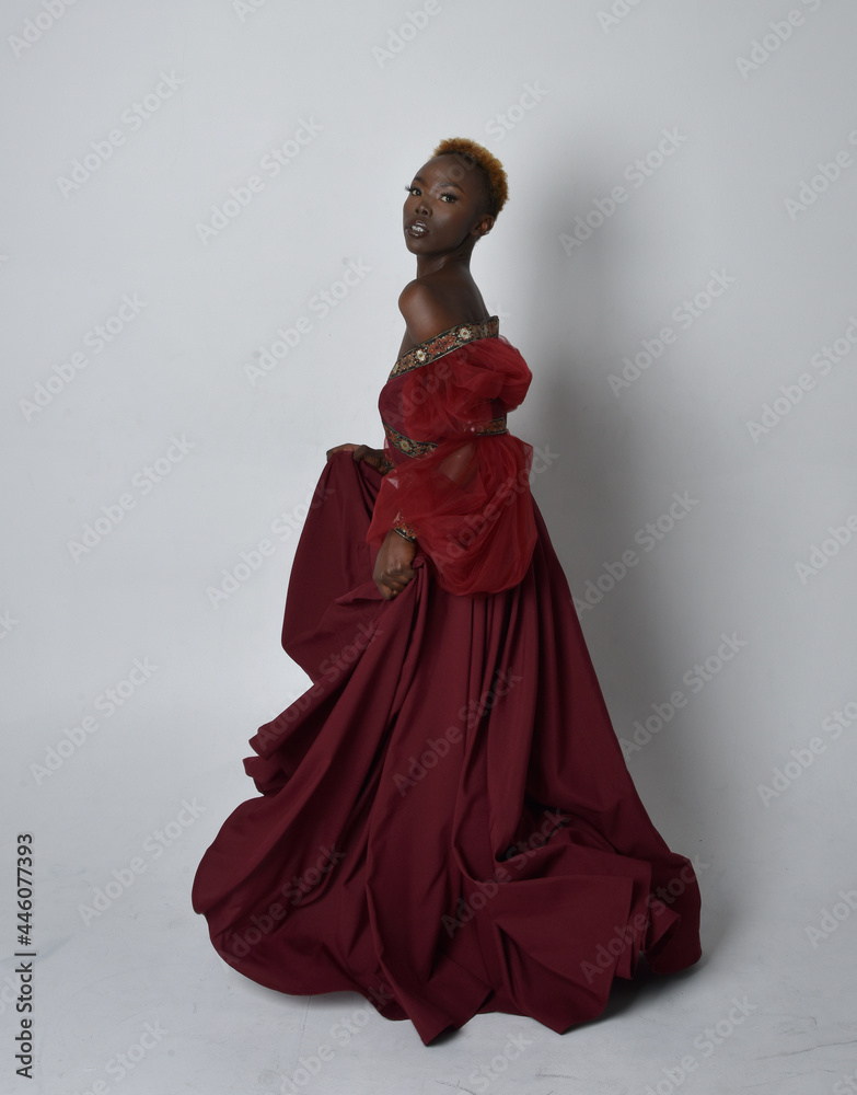 Fashion shot of the elegant woman in beautiful long dress posing in motion  Stock Photo - Alamy