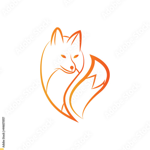 Fox Line Art Vector Logo Template for Business and Company