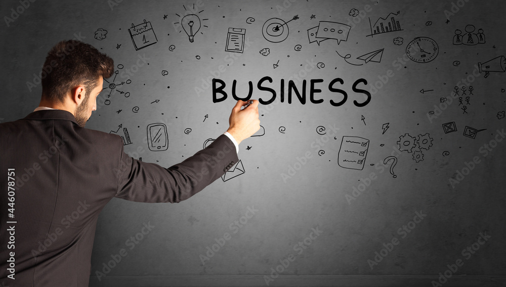 businessman drawing a creative idea sketch businessman drawing a creative idea sketch