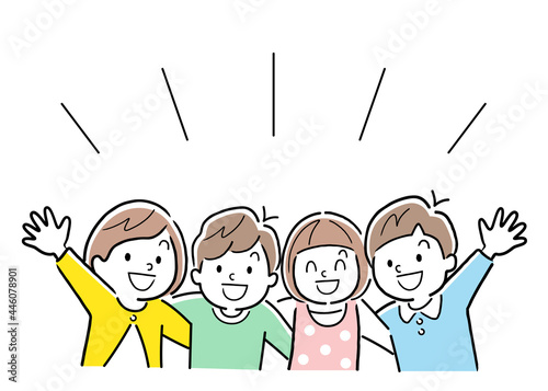 ベクターイラスト素材：笑顔の子供たち
