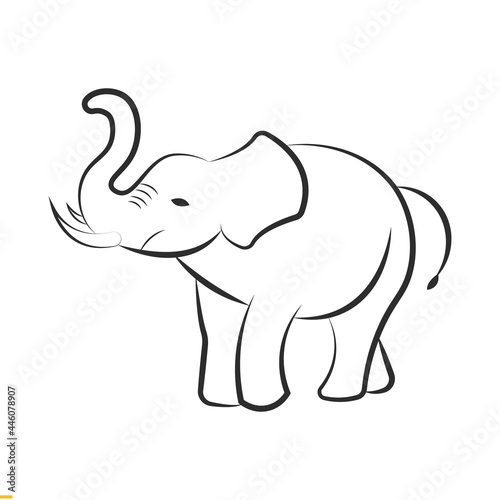 Elephant Line Art Vector Design for Business and Company