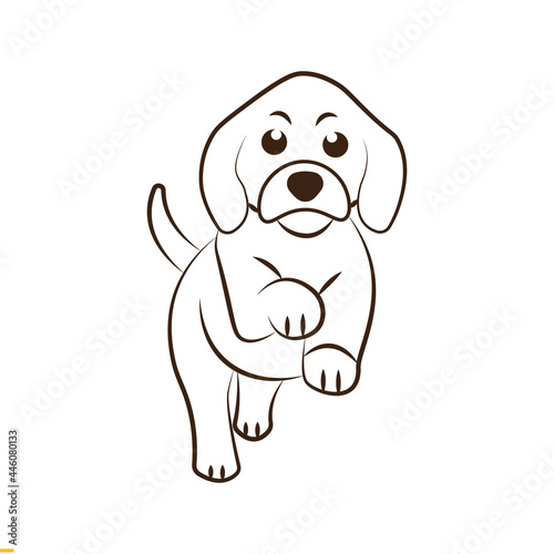 Dog Line Art Vector Design for Business and Company