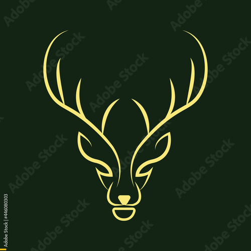 Deer Line Art Vector Logo Design