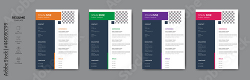 Modern CV or resume design template. Creative CV or resume vector design.