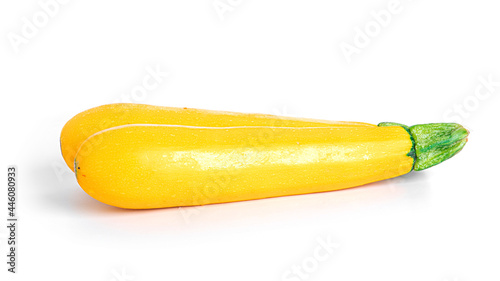 Yellow zucchini isolated on a white background. Zucchini.