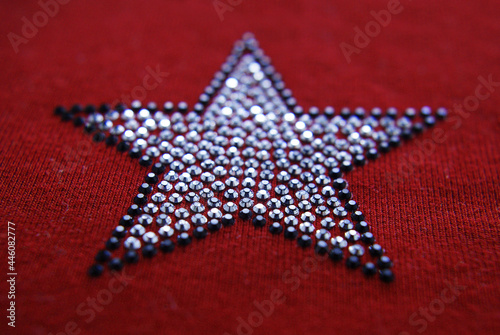 Rhinestones on fabric  background and texture for design.