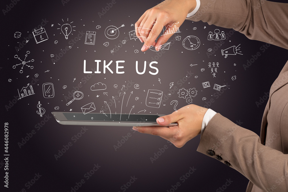 Close-up of a touchscreen, social media concept Close-up of a touchscreen, social media concept