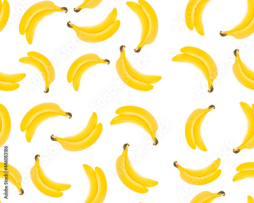 Bananas on a white background. Seamless pattern.