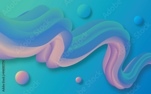 Futuristic colorful gradient 3d fluid shape abstract background. Abstract landing page template. Website concept. Trendy rainbow gradient for wave poster, flyer.