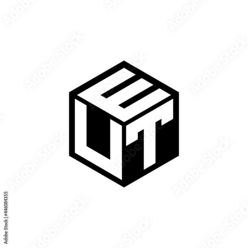 UTE letter logo design with white background in illustrator, vector logo modern alphabet font overlap style. calligraphy designs for logo, Poster, Invitation, etc.