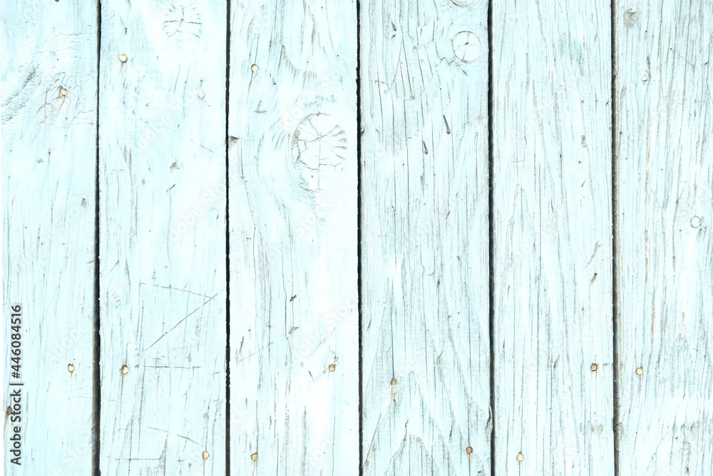 Obraz premium Old wooden texture. Sky-blue painted old door. Vintage background.