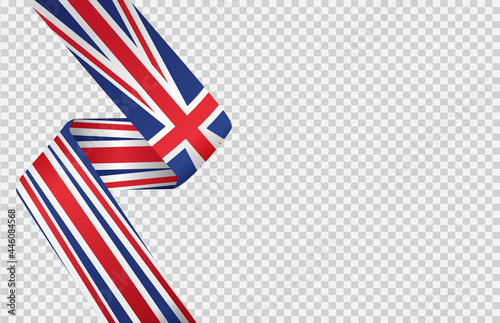 Waving flag of  UK isolated  on png or transparent  background,Symbols of  United Kingdom,Great Britain,template for banner,card,advertising ,promote, TV commercial, ads, web, vector illustration