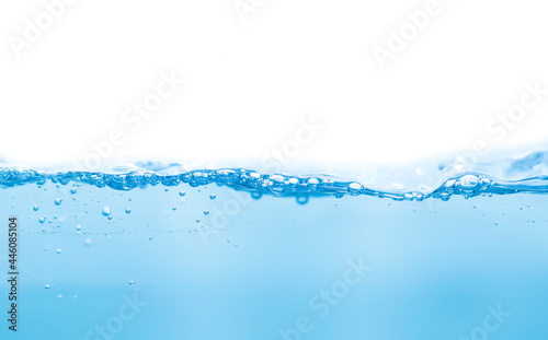 clean water surface with water droplets and waves