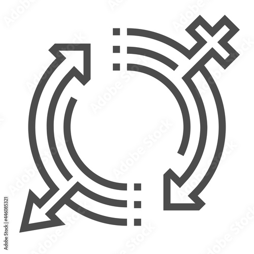 Sex change, square line vector icon