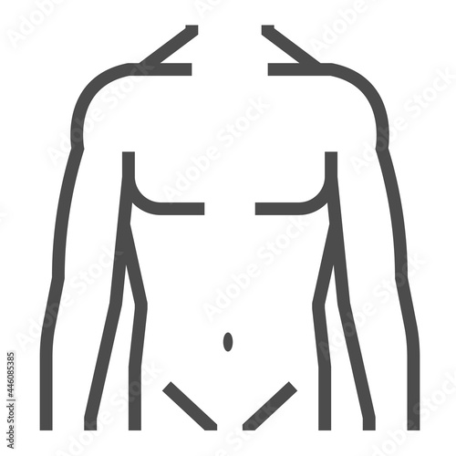 Male body, square line vector icon