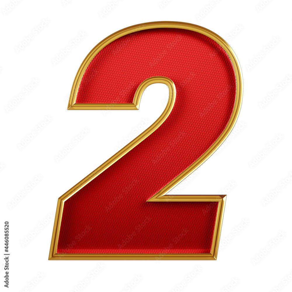 Number 2 textured 3d alphabet Number 2 textured 3d alphabet
