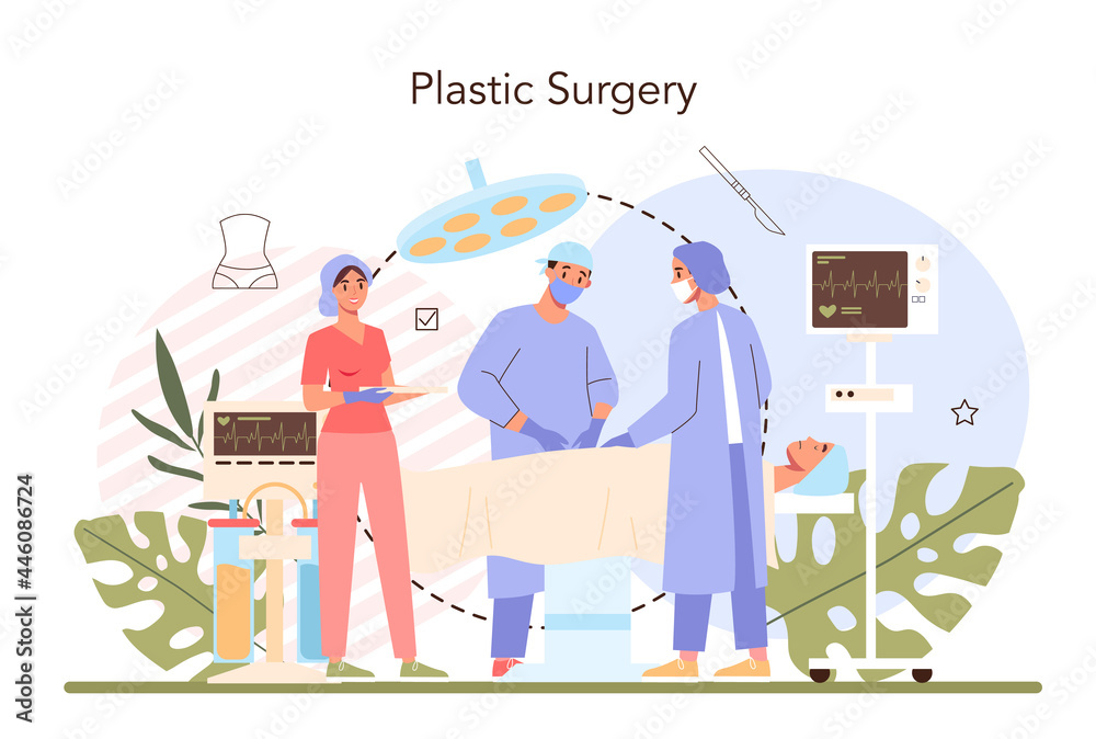Plastic surgery concept. Idea of modern body correction and counturing