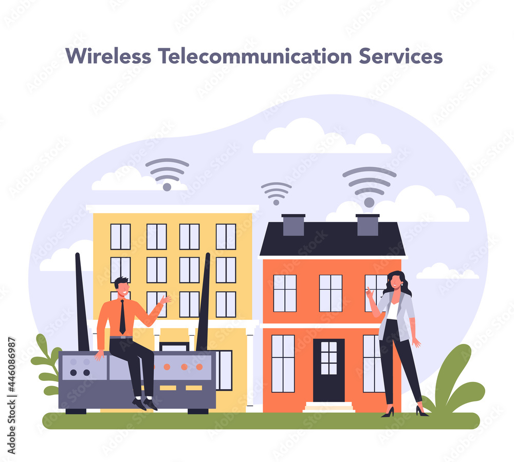 Fototapeta premium Internet telecommunication services sector of the economy