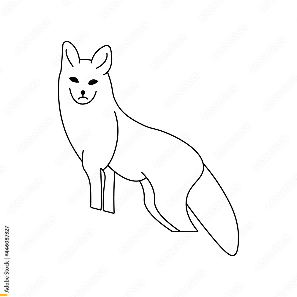 Fox Line Art Logo Template for Business and Company's