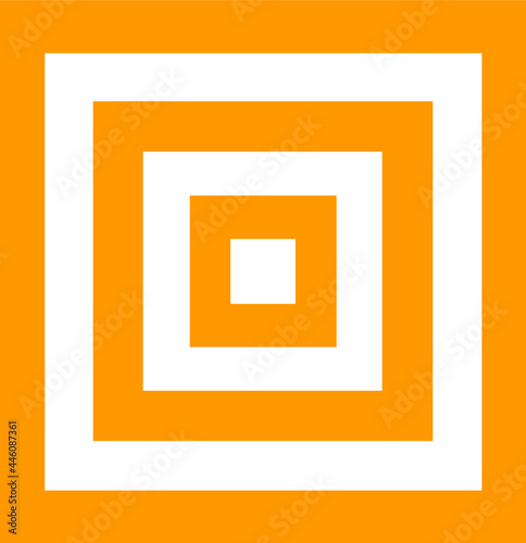 Graphic element yellow square with linear ornament