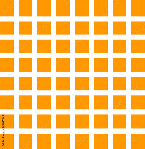 Graphic element yellow square with linear ornament checkered pattern