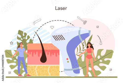 Epilation concept. Modern hair removal method. Idea of body skin care