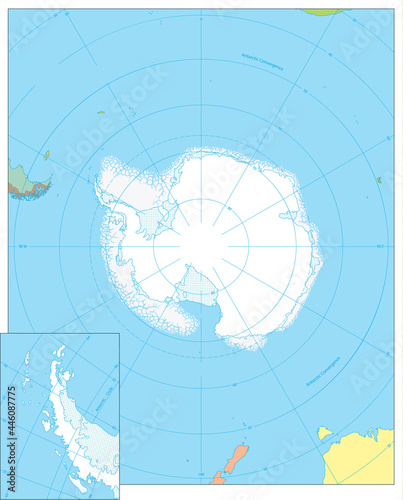 Arctic Region Map. No text