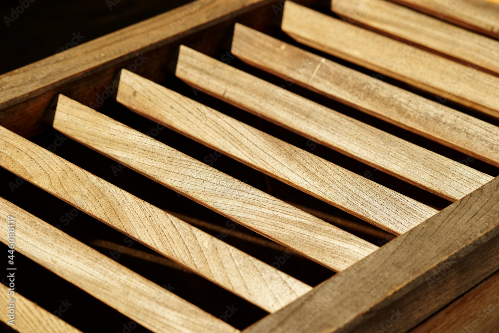 close up of wooden planks, Japanese shrine