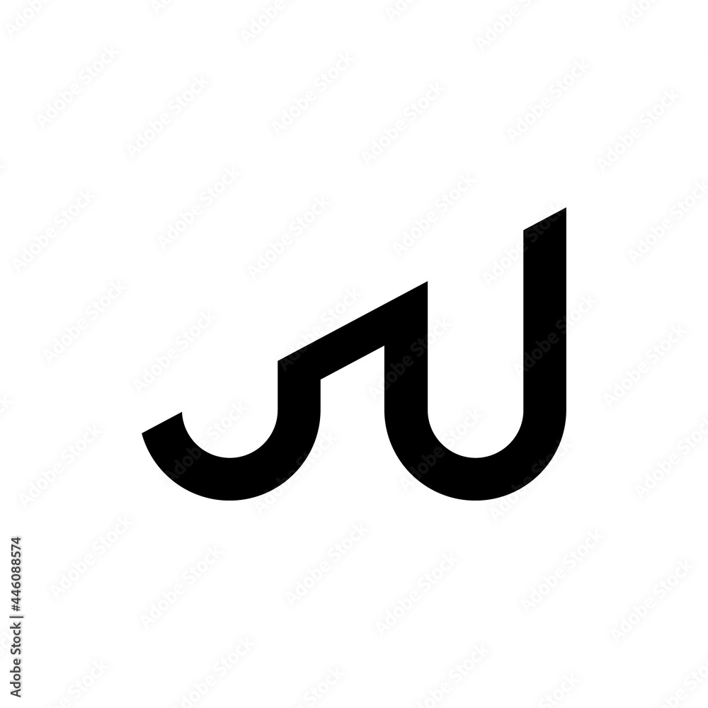 Abstract initial letter mark w logo design on white background