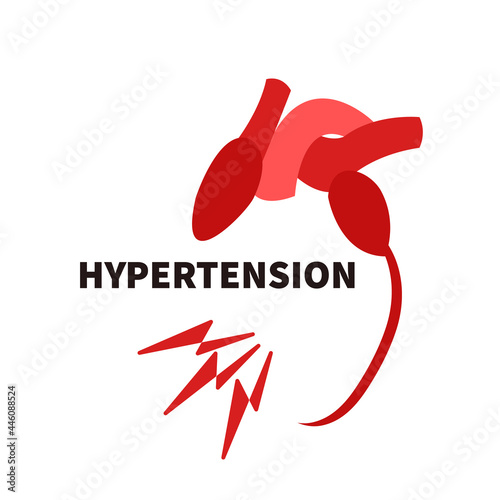 World hypertension awareness day. Heart disease prevention. High blood pressure treatment. Medical concept. Flat vector illustration.