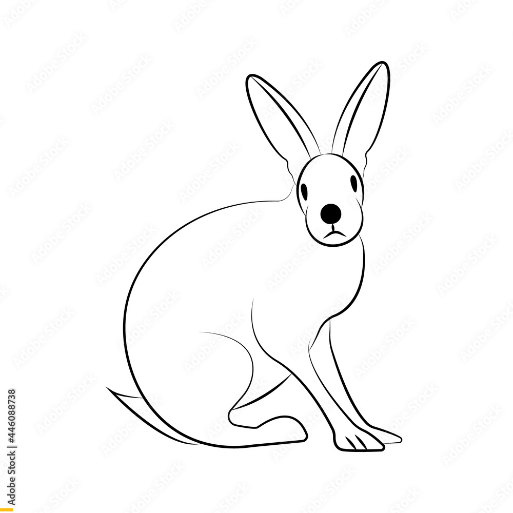 Fototapeta premium Rabbit Line Art Logo Template for Business and Company's