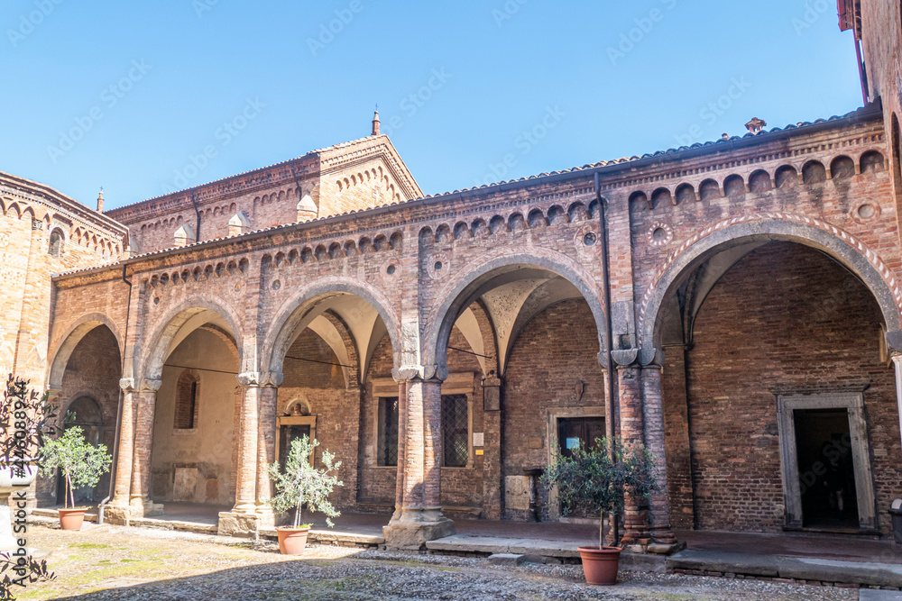 The beautiful cloister of the Church of Santo Stefano in Bologna