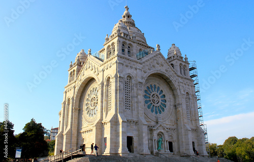 St Lucie Basilica, the massive stone church and pilgrimage center in northern Portugal, at the surroundings of Viana do Castelo. 