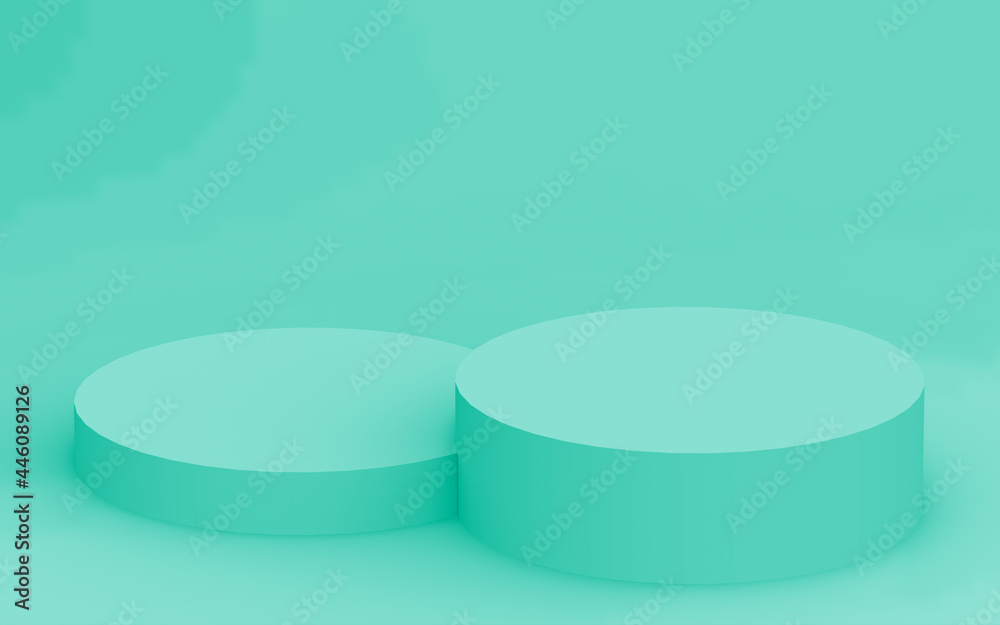 Abstract 3d green color cylinder podium minimal studio background. Abstract 3d green color cylinder podium minimal studio background.