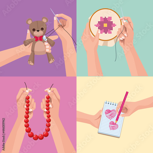 four craft projects icons