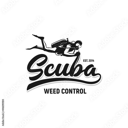 scuba logo inspiration, diving, weed control