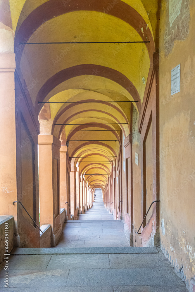 The very long arcades that lead from the center of Bologna to the Sanctuary of the Madonna of San Luca