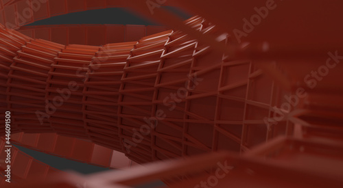 3d rendering of a widening red large pipe photo