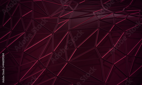 Abstract composition of a triangulated surface. 3d rendering.